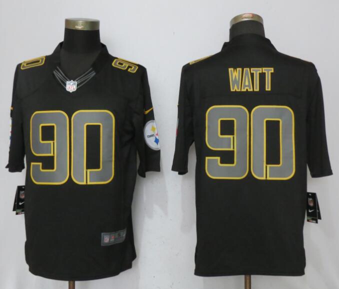 Men Pittsburgh Steelers #90 Watt Impact Limited Black Nike NFL Jerseys